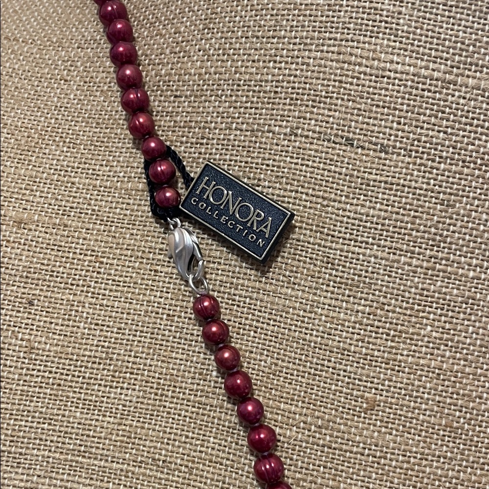 Honora Cranberry Pearl Necklace NWT